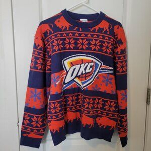 OKC Oklahoma City Thunder Basketball Ugly Christmas Sweater Mens M NBA Buffalo